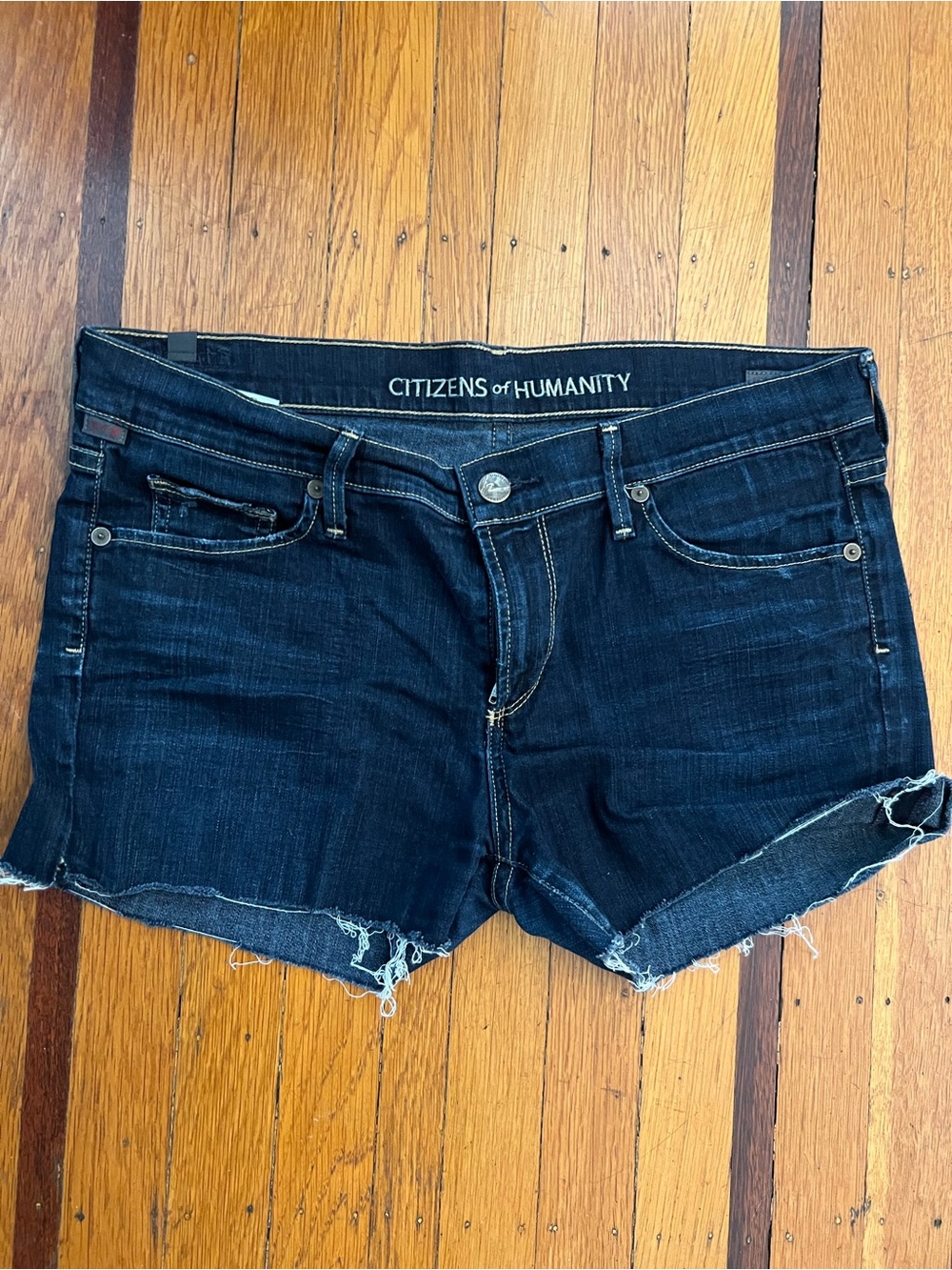 Citizens of Humanity Ava low rise shorts denim jeans 31 dark rinse EUC